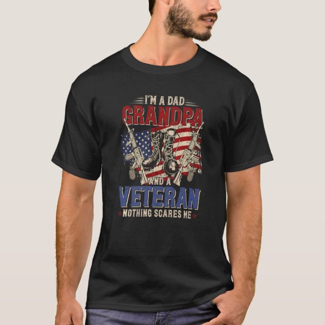 I'm Dad Grandpa And A Veteran Proud Us Veteran Fat T-Shirt (Front)