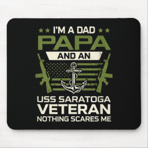 I'm dad papa uss saratoga cv-60 veteran flag usa mouse pad