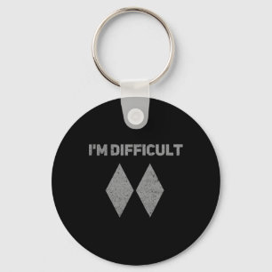I'm Difficult Black Skiing Double Diamonds Snowboa Key Ring