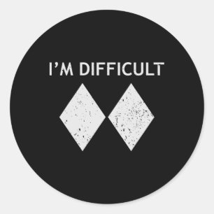 I'm Difficult Cool Skiing Stuff For Men Ski Snowbo Classic Round Sticker