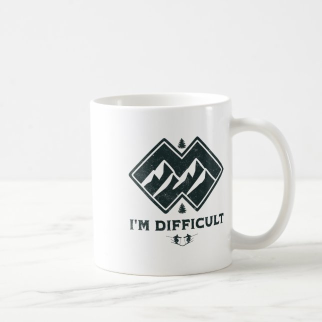 I'm Difficult Double Black Diamonds Funny Ski Snow Coffee Mug (Right)