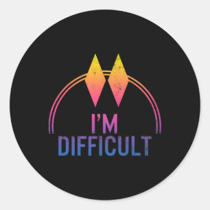 I'm Difficult Double Black Diamonds Ski Track Snow Classic Round Sticker