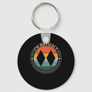 I'm Difficult Double Black Diamonds Ski Track Snow Key Ring
