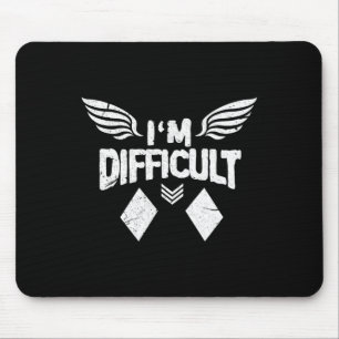 I'm Difficult Double Diamonds Ski Snowboarding Gif Mouse Pad