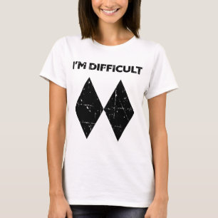 I'm Difficult Funny Double Black Diamonds Ski Snow T-Shirt