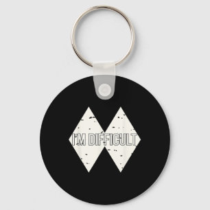 I'm Difficult Funny Double Skii Black Diamonds Pun Key Ring