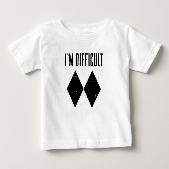 I'm Difficult Skiing Double Black Diamond Baby T-Shirt (Front)