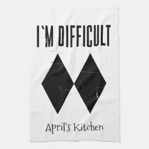I'm Difficult Skiing Double Black Diamond Custom Tea Towel