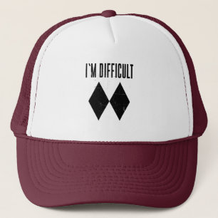 I'm Difficult Skiing Double Black Diamond Novelty Trucker Hat