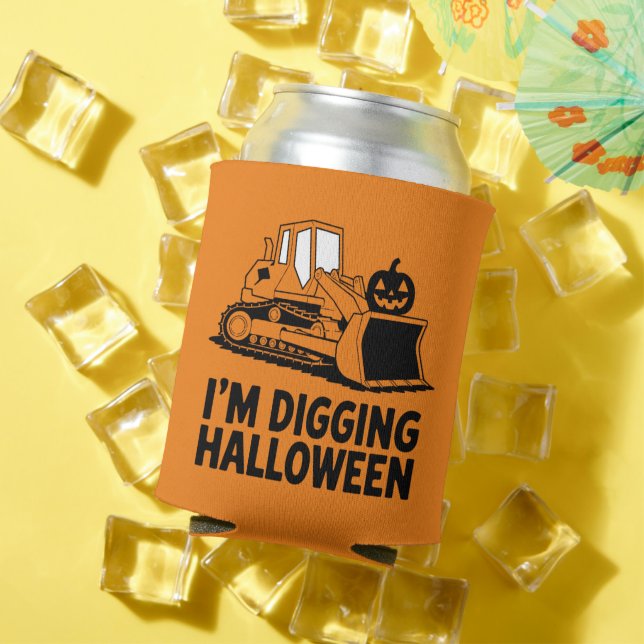I'm Digging Halloween Pumpkin Face Tractor Kids Can Cooler (In Situ Summer)