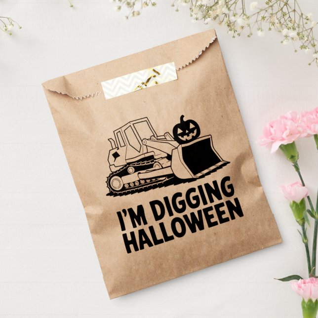 I'm Digging Halloween Pumpkin Face Tractor Kids Favour Bag (Sealed)