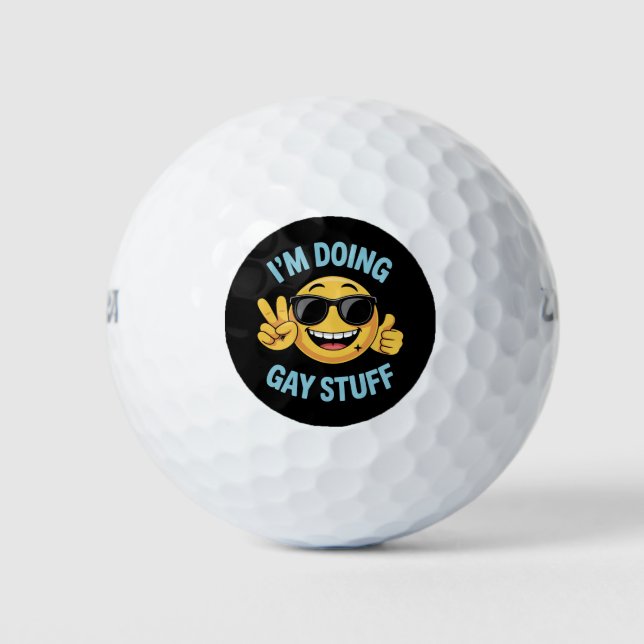 I'm Doing Gay Stuff Meme Funny LGBTQ Pride Golf Balls (Front)