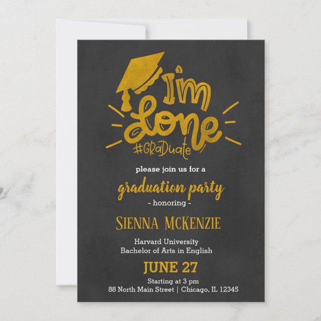 I'm done - Yellow Invitation (Front)
