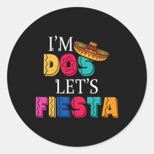 I'm Dos Let's Fiesta Taco Twosday 2nd Birthday 2 Y Classic Round Sticker