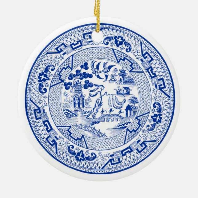 I'm Dreaming of a (Blue &) White Christmas Ceramic Ornament (Back)