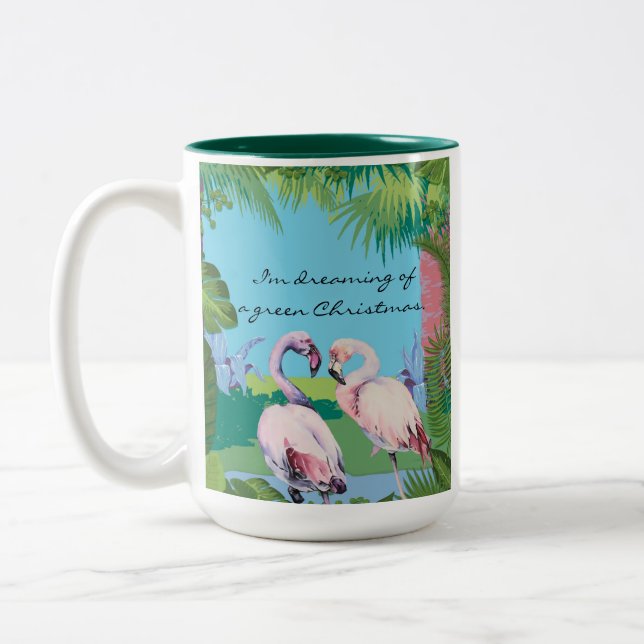 I'm Dreaming of a Green Christmas Personalised Two-Tone Coffee Mug (Left)