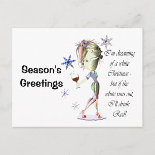 I'm dreaming of a white Christmas, funny gifts Holiday Postcard