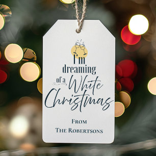 I'm Dreaming Of A White Wine Christmas Gift Tags