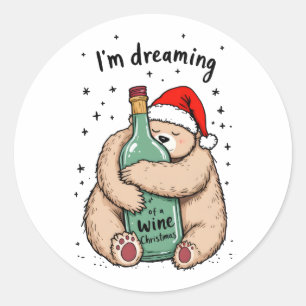 I'm Dreaming of a Wine Christmas  Classic Round Sticker