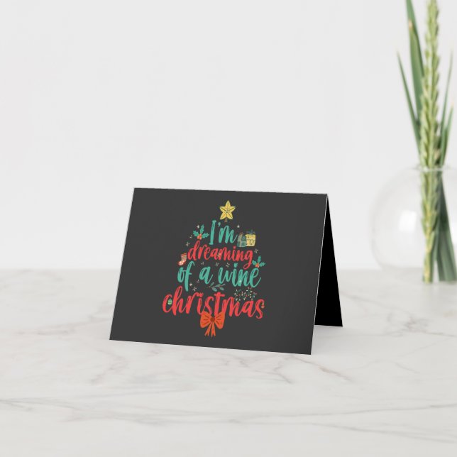 I'm Dreaming Of a Wine CHristmas Funny Xmas Tree   Invitation (Front)
