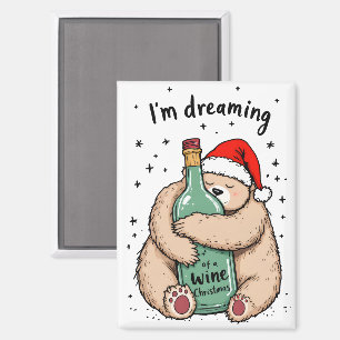 I'm Dreaming of a Wine Christmas Magnet
