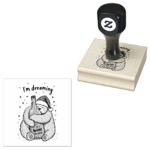 I'm Dreaming of a Wine Christmas Rubber Stamp