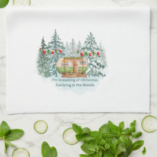 I'm Dreaming of Christmas Camping on a Tea Towel