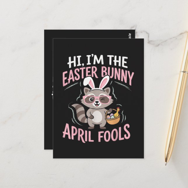 Im Easter Bunny April Fools Postcard (Front/Back In Situ)