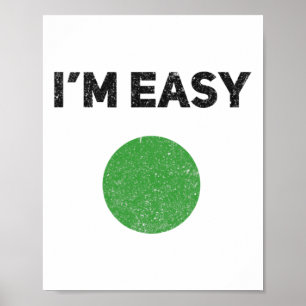 I'm Easy Green Skiing Circle Snowboard Vintage Poster