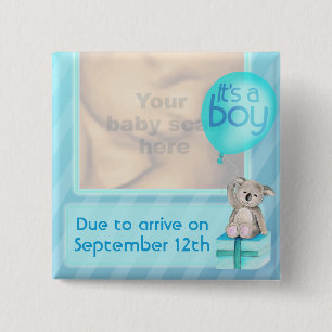 "I'm expecting a boy" ultra 3D scan blue badge