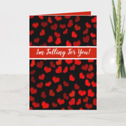 I'm Falling For You! Modern Red Hearts Valentine Holiday Card