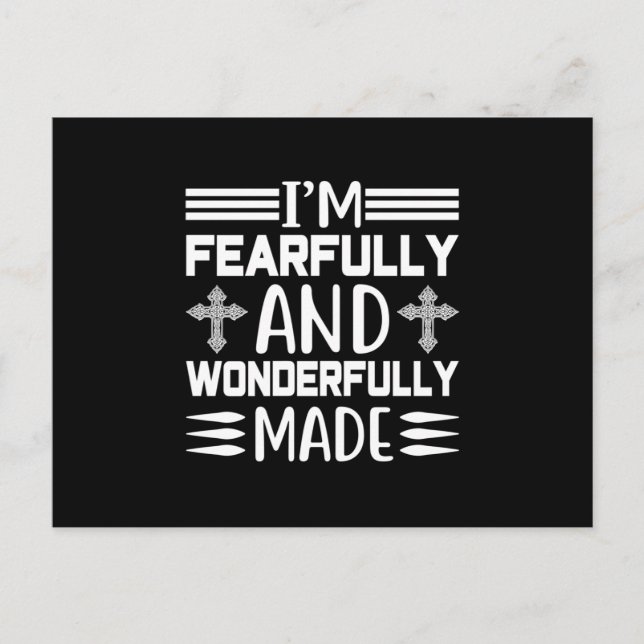 I'm Fearfully And Wonderfully Made Announcement Postcard (Front)