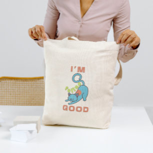 I'm feline good blue cat tote bag