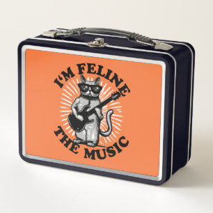 I'm Feline The Music   Guitar Player Cat Metal Lunch Box