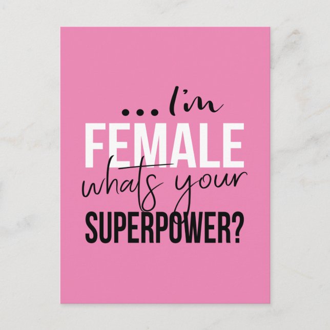 Im Female Whats Your Superpower Postcard (Front)