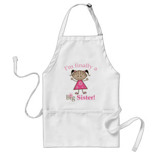 I'm Finally a Big Sister Ethnic Stick Figure Girl Standard Apron