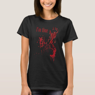 I'm Fine Bloody Halloween Costume Men Women Kids T-Shirt