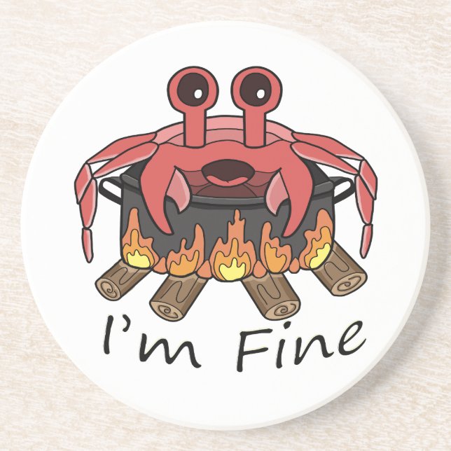 I'm Fine Boiling Crab Coaster (Front)