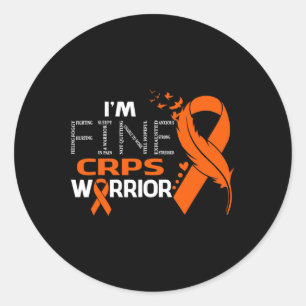 I'm Fine CRPS Warrior Awareness Feather Classic Round Sticker