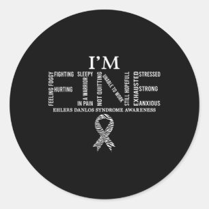 Im Fine Ehlers Danlos Syndrome Eds Awareness Zebra Classic Round Sticker