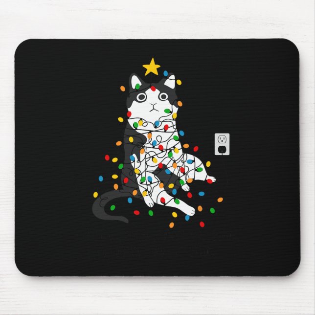I'm Fine Everything Is Fine Funny Cat Christmas Li Mouse Pad (Front)