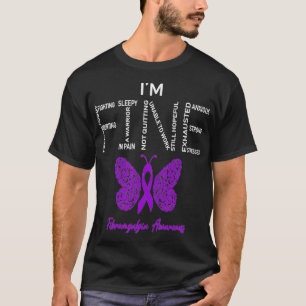 I'm Fine Fibromyalgia Awareness Purple Ribbon Funn T-Shirt