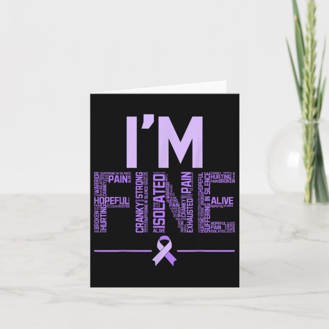 Im Fine Fibromyalgia Warrior Fibro Awareness Purpl Card (Front)