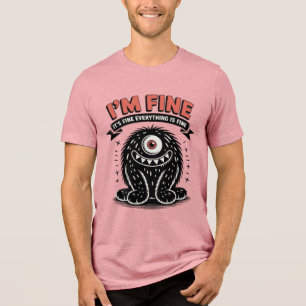 I'm fine it's fine everything is fine Monster Tri-Blend Shirt
