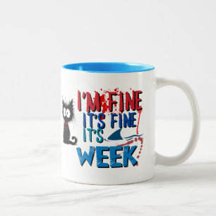 i'm fine it's fine it's shark week ceramic mug
