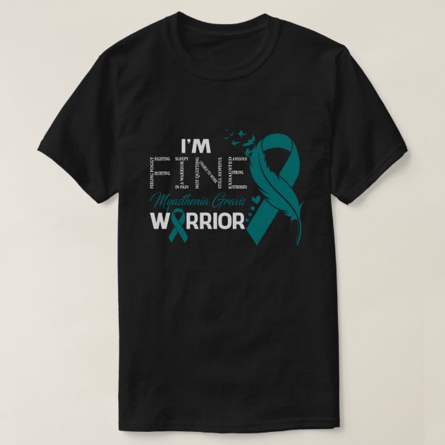 I'm Fine Myasthenia Gravis Warrior Awareness Feath T-Shirt (Design Front)