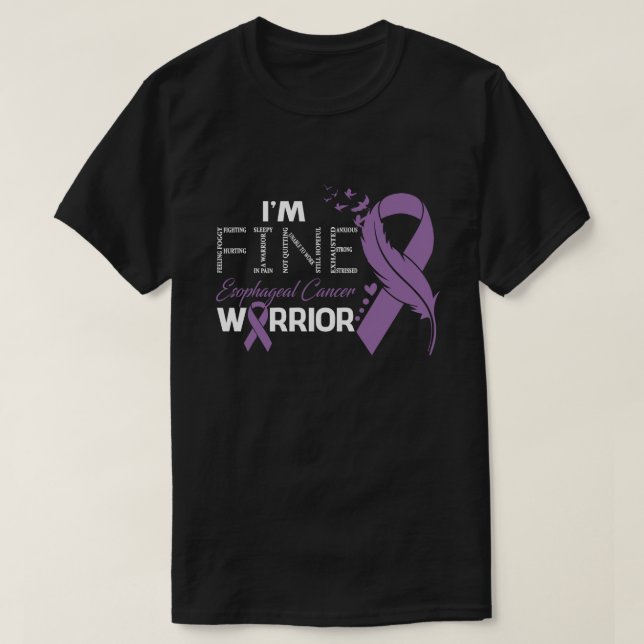 I'm Fine Oesophageal Cancer Warrior Awareness Feat T-Shirt (Design Front)