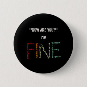 Im Fine Suicide Prevention Mental Health Awareness 6 Cm Round Badge
