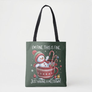 I'm Fine This Is Fine Just Having A Meltdown Cocoa Tote Bag