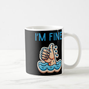 I'm Fine Thumbs Up Sticker  Coffee Mug